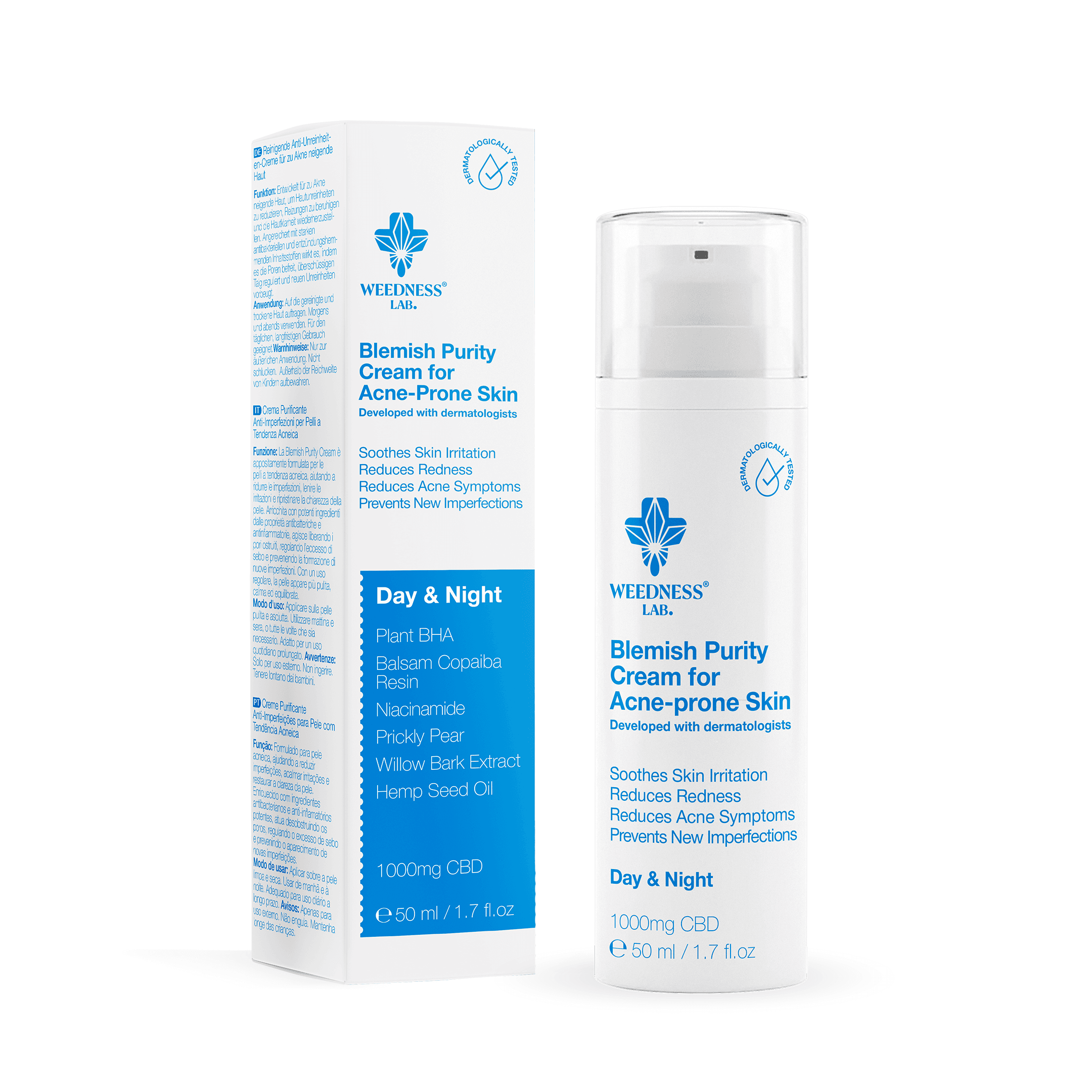 Cremă CBD purificatoare pentru tenul cu tendință acneică
