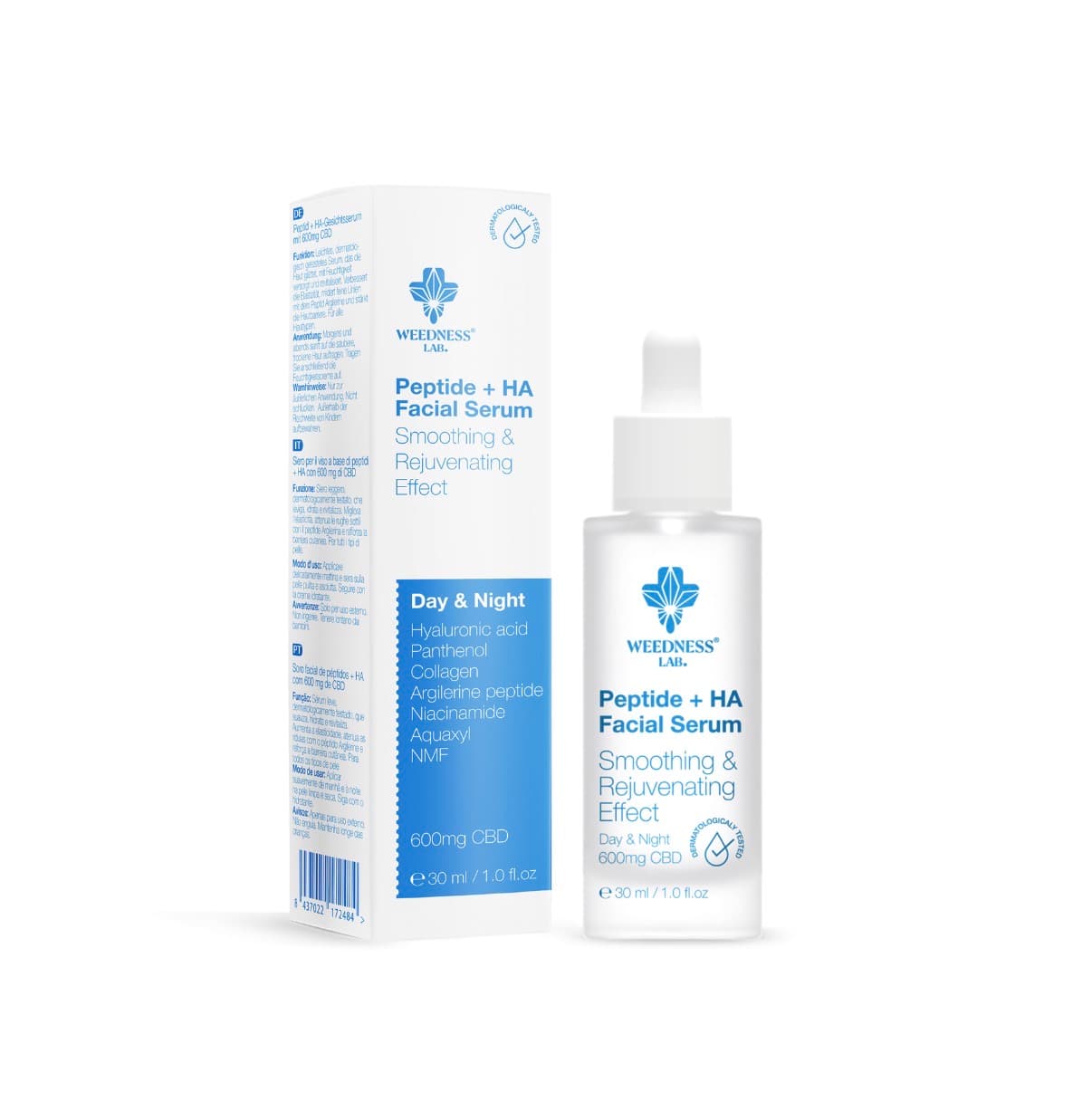 CBD Ser facial cu peptide și acid hialuronic