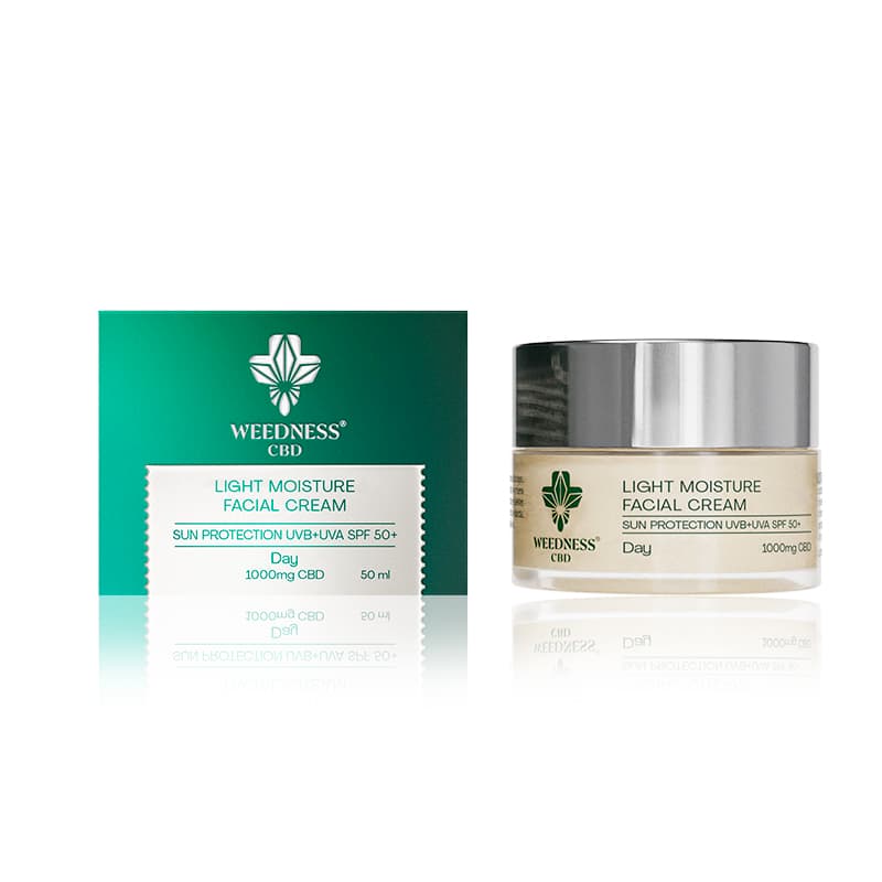 Crema de zi pentru față cu protecție solară SPF50 și 1000mg CBD, 50ml