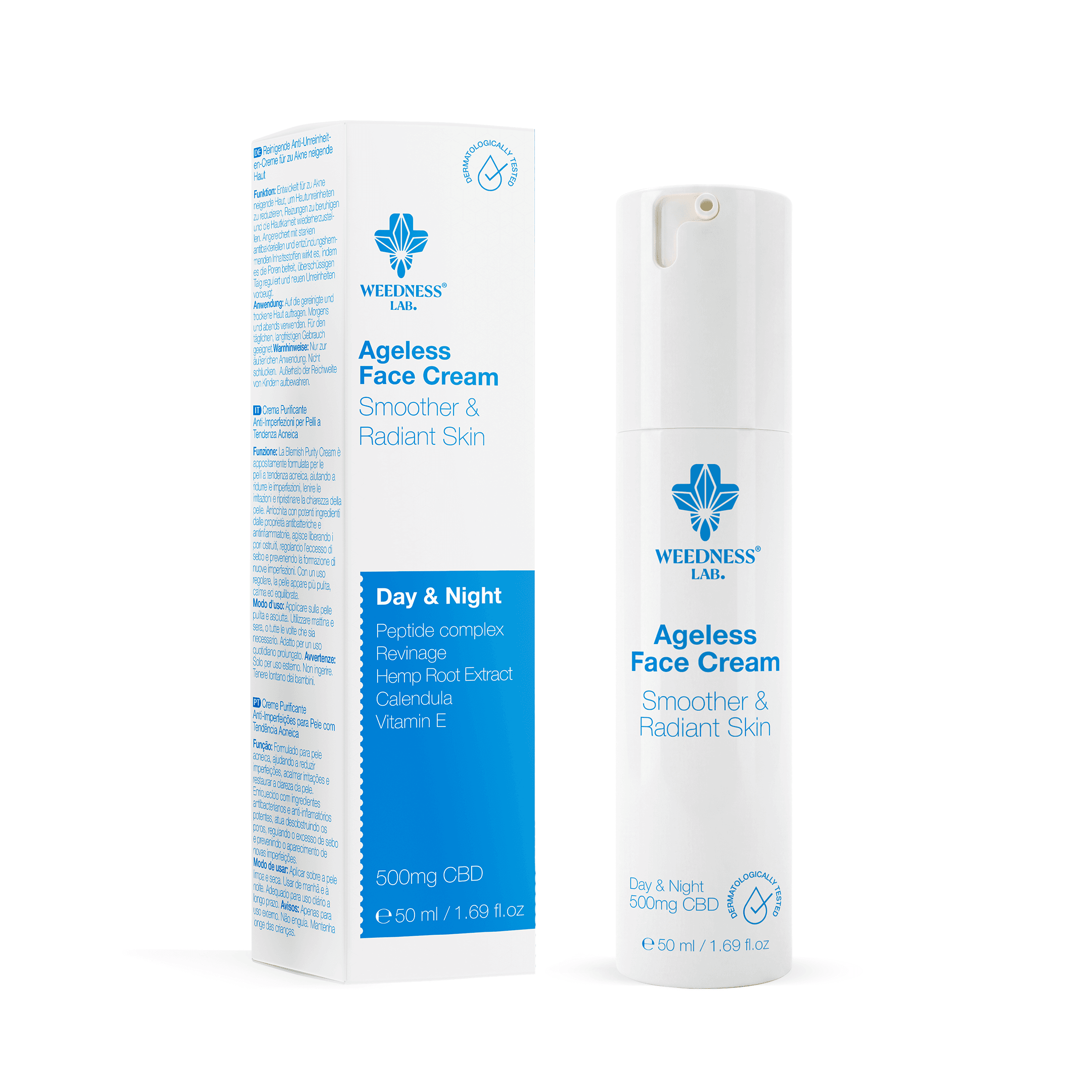 Cremă facială anti-îmbătrânire 24h | 500mg CBD