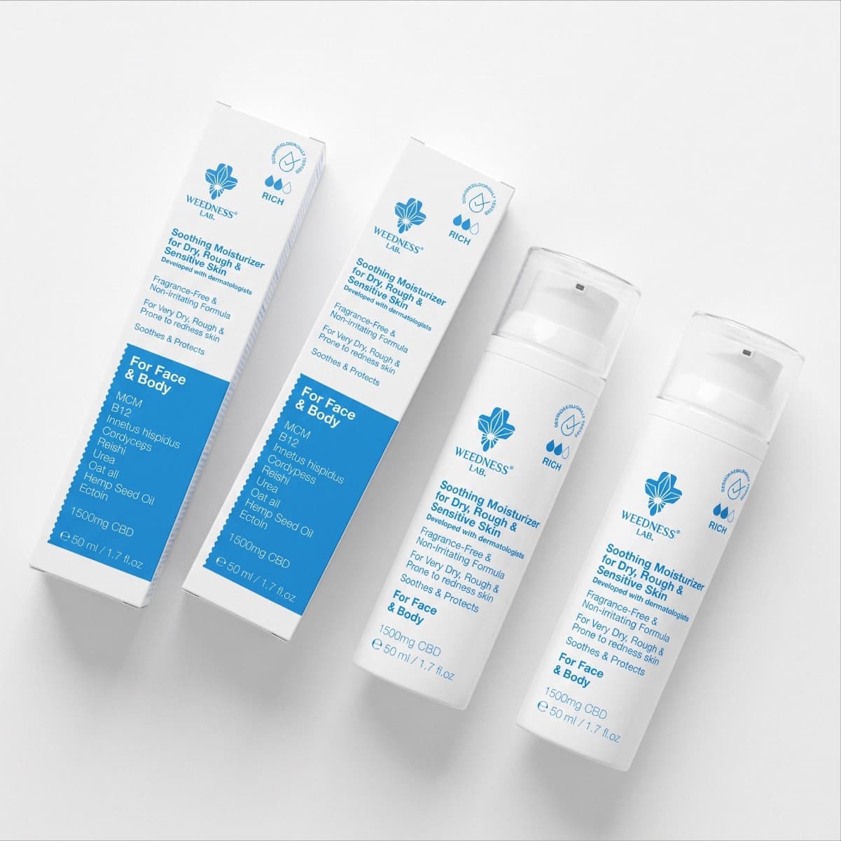 Cremă reparatoare cu CBD pentru piele uscată, descuamată și cu tendință psoriazică.