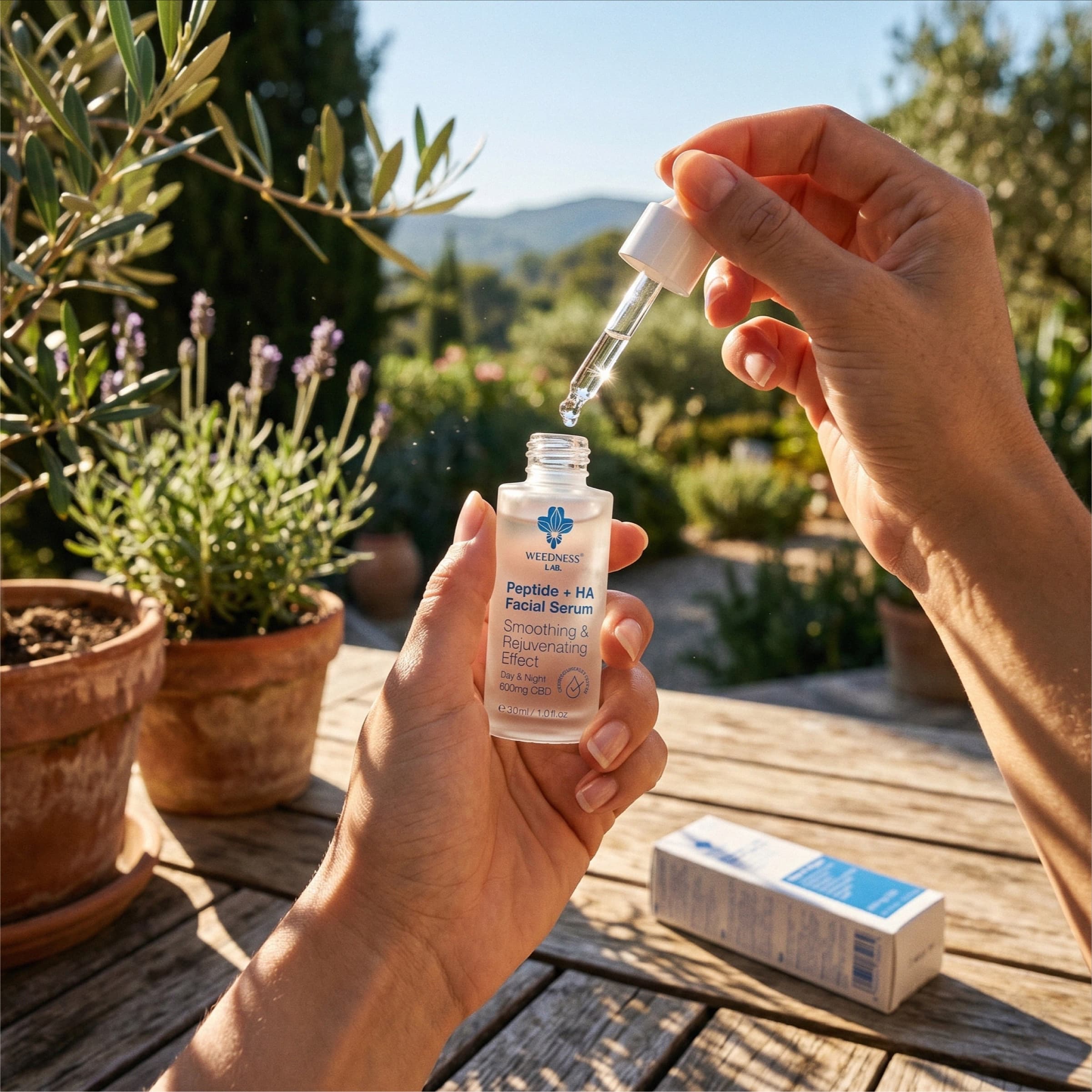 CBD Ser facial cu peptide și acid hialuronic
