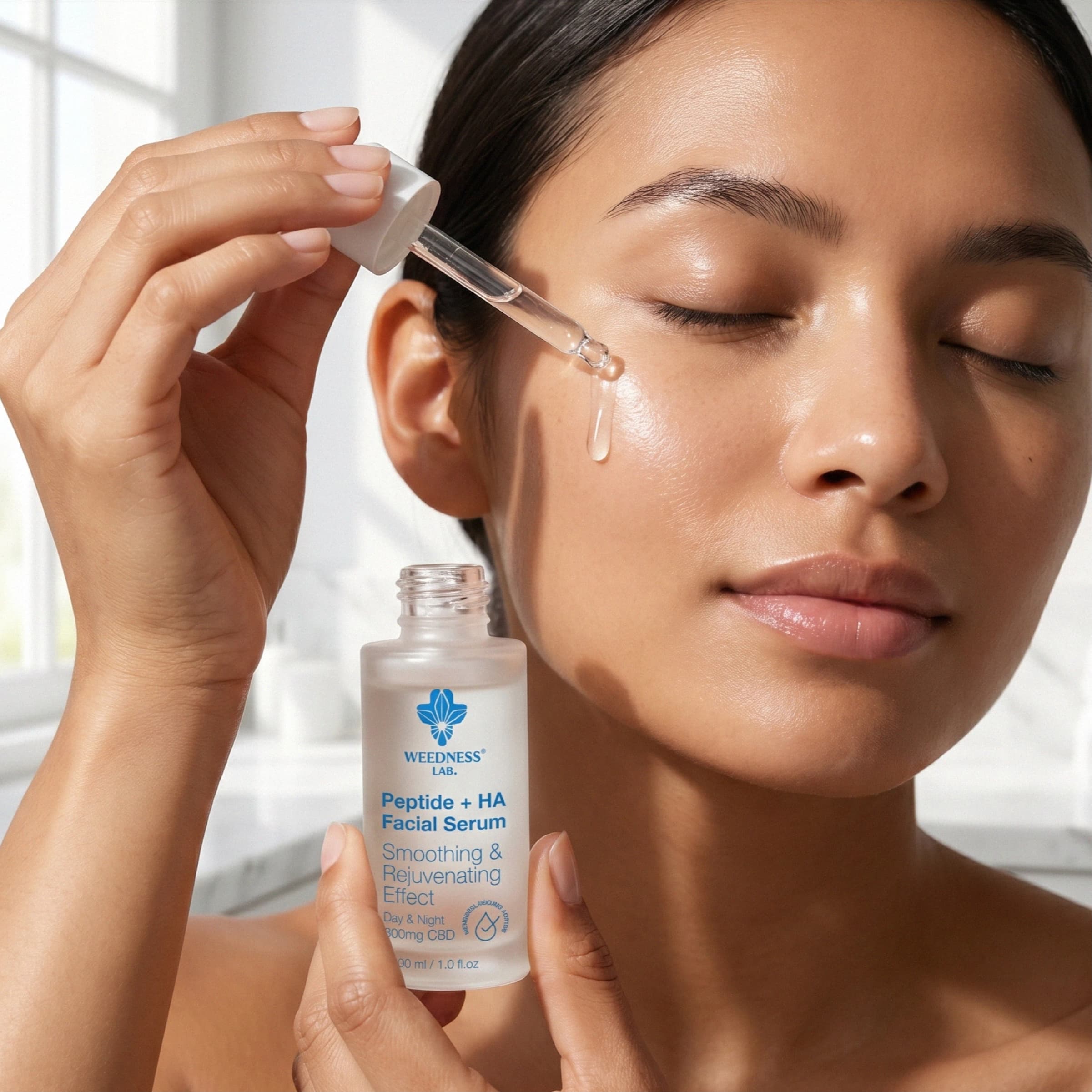 CBD Ser facial cu peptide și acid hialuronic