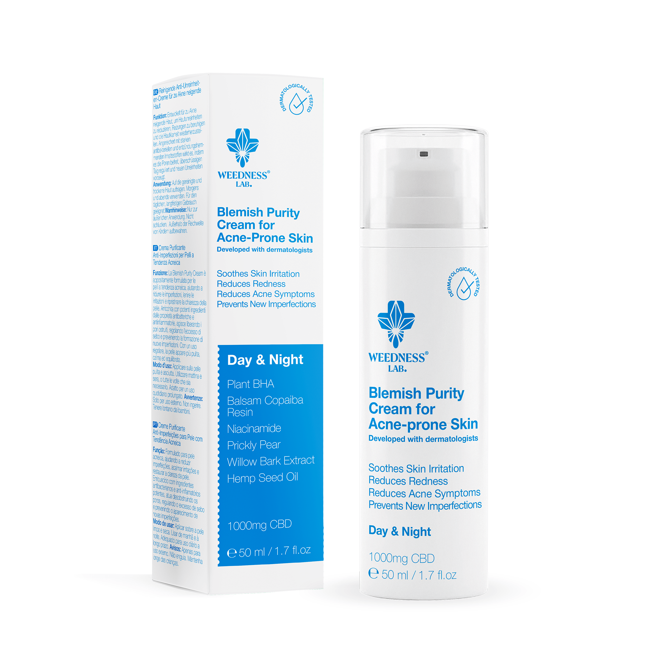 Cremă CBD purificatoare pentru tenul cu tendință acneică